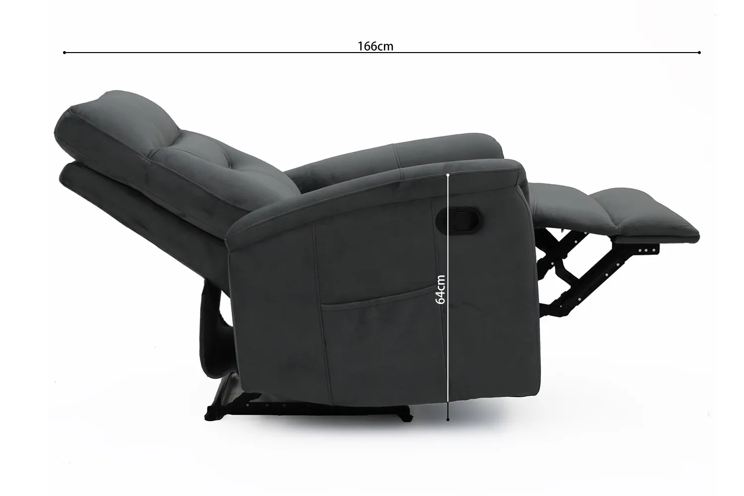 Relaxfauteuil Breda – Manueel Verstelbaar – Stof Grijs – 78,5 x 96 x 100 cm